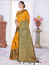 Mustard Banarasi Art Silk Woven Saree